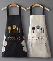 2 pacchi di grembiuli da cucina con asciugamano, impermeabili, con 2 tasche, grembiuli da cucina per chef uomini e donne (nero + bianco)