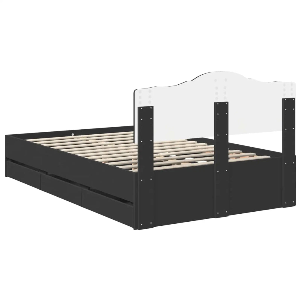 Struttura del letto Nero 120 x 190 cm Legno Ingegnerizzato