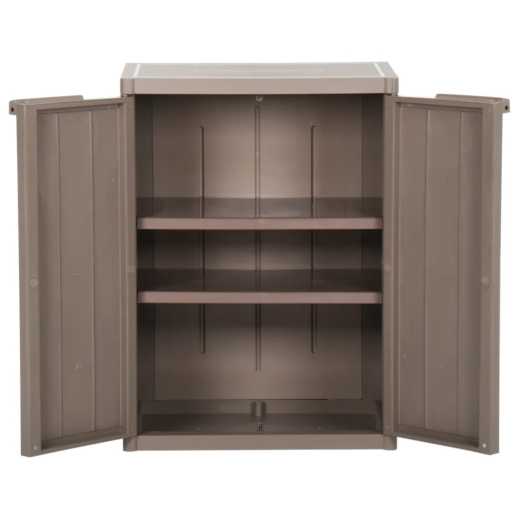 Armadio da Giardino Marrone 65x45x88 cm in PP Aspetto Legno 151239