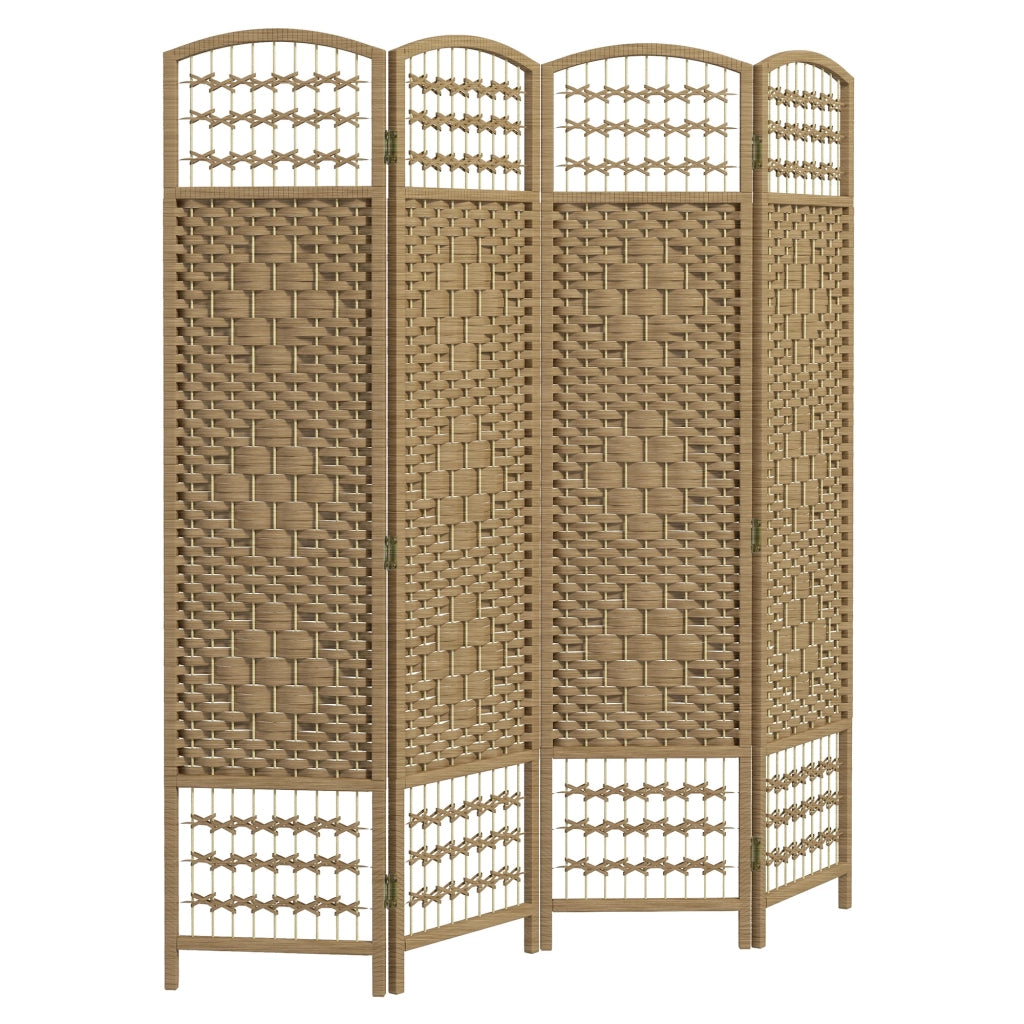 Biombo Pieghevole 4 Pannelli ¨C Zephmum ¨C Naturale 160x170cm