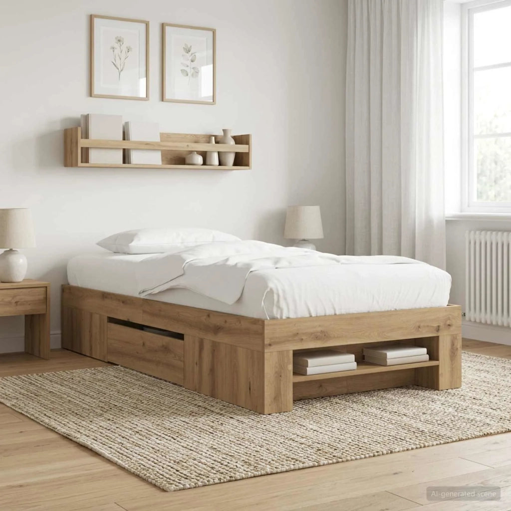 Telaio del letto con storage Rovere Artigianale 80 x 200 cm 3429692