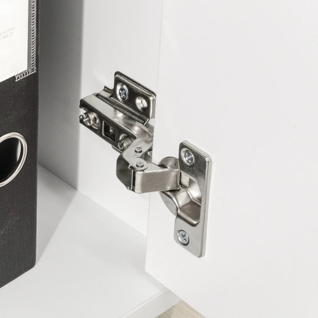 Tavolo stampante con cassetto e porta Carrello Tavolino da salotto Comodino Piccolo Comodino Bianco Comodini L50XP40xA75 cm FBT106-W