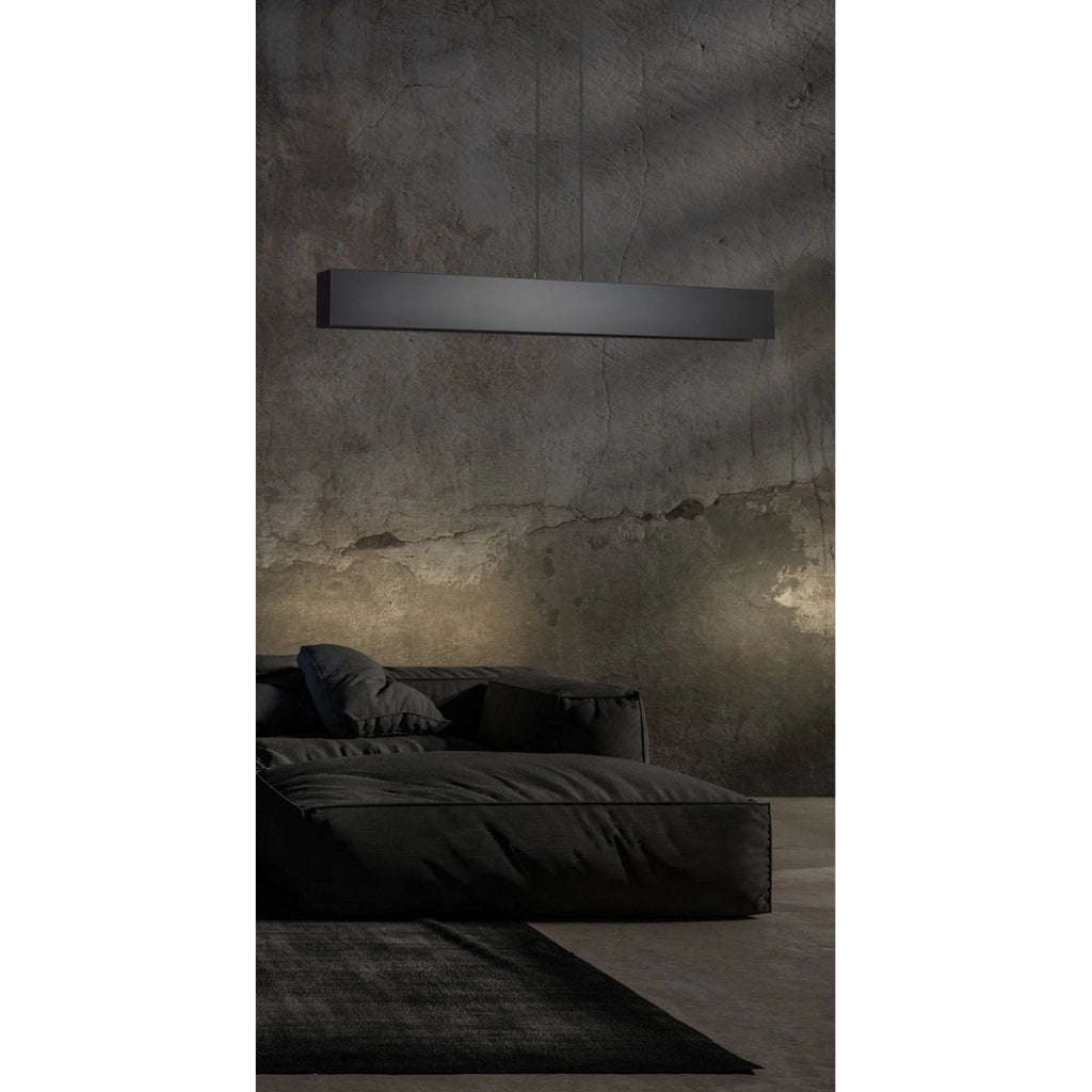 Lampada a sospensione Gentor in acciaio nero opaco