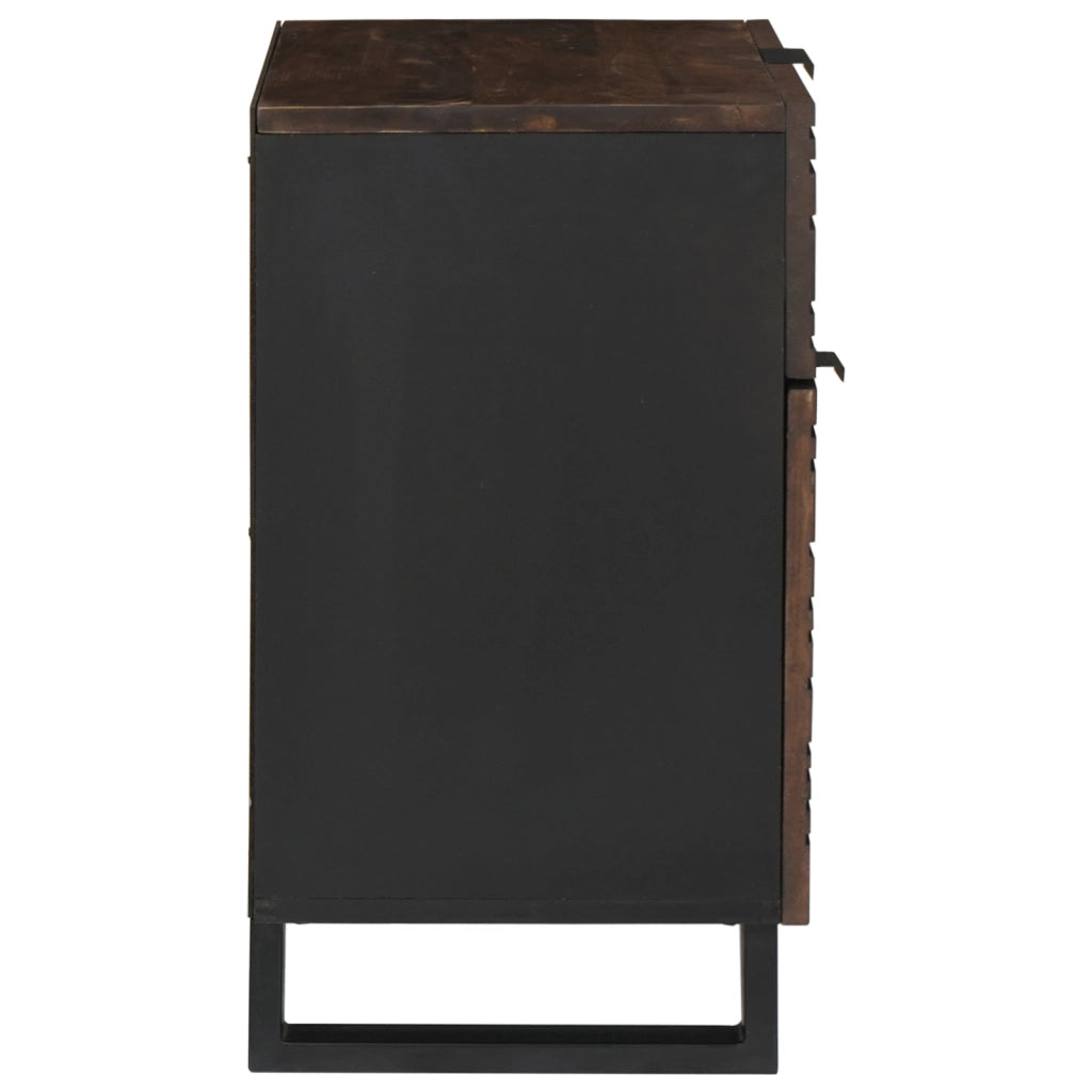 Comodino 50x33x60 cm Legno Massello Noce