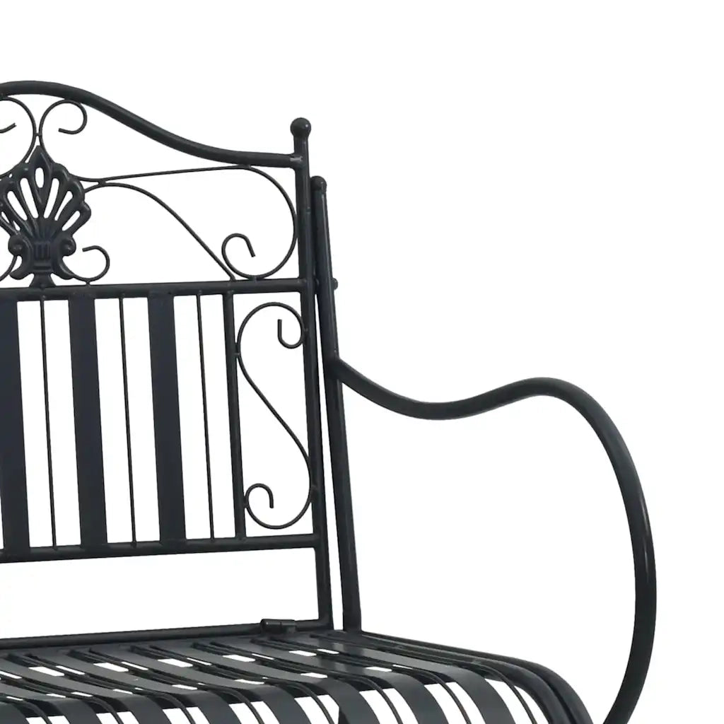 Panchina da Giardino | Panca da Giardino Nero 103,5 x 59 x 89 cm Acciaio