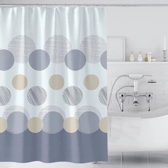 Douchegordijn in poliestere - resistente alla muffa e muffa - dimensione extra grande 300 x 200 cm - grigio con cerniera pesante - per bagno e spazi umidi