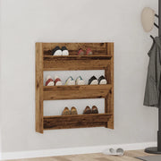 Scarpiera a Muro Legno Antico 80x18x90 cm in Legno Multistrato 856544