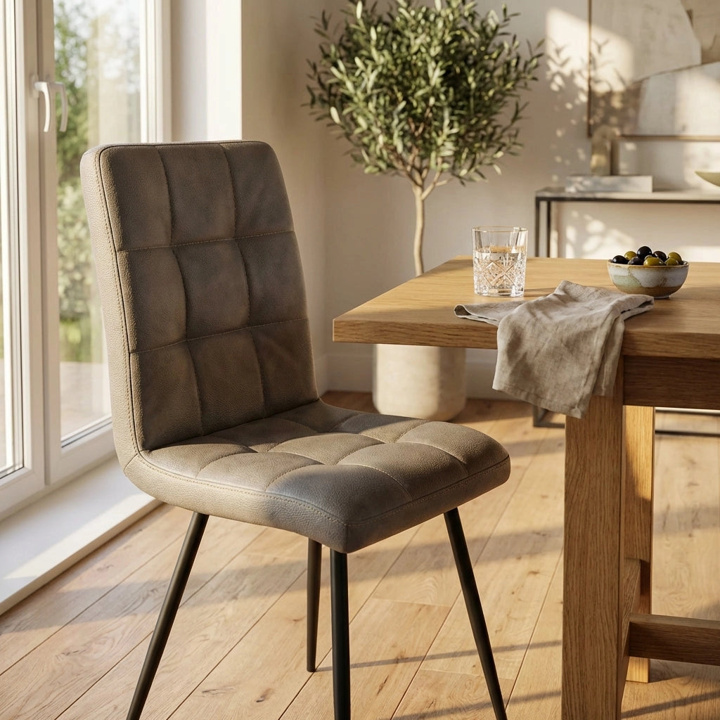 Sedia per Sala da Pranzo in Ecopelle Metallo cm 40x41x89 - ELEONORE