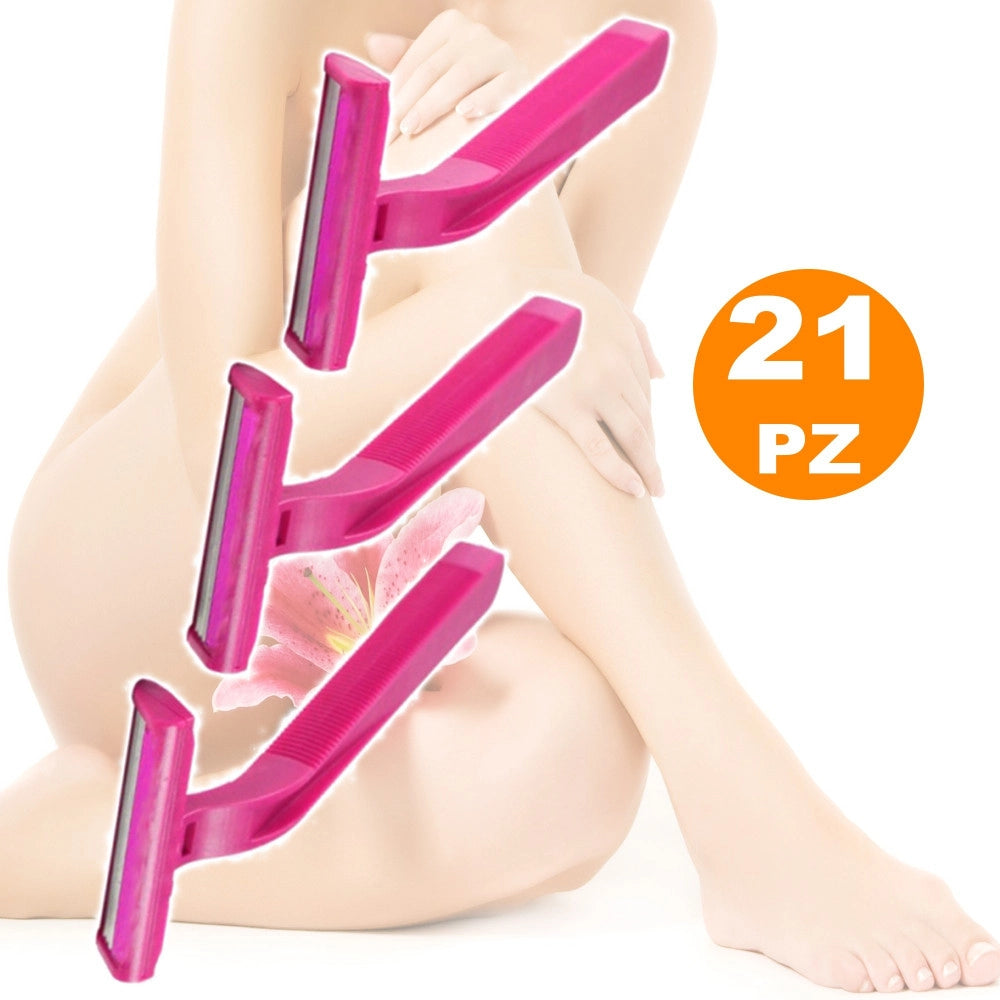 Trade Shop - Lamette Doppia Lama Bilama Donna Per Depilazione Gambe Ascelle Rasoio Usa Getta -