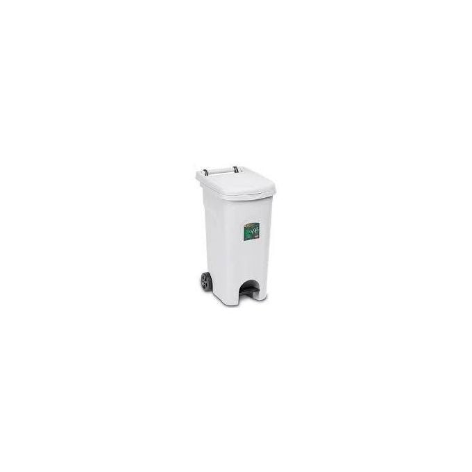 Stefanplast SF25604 Urban Eco System Pattumiera Carrellata con Pedale e Ruote 80 lt colore Bianco