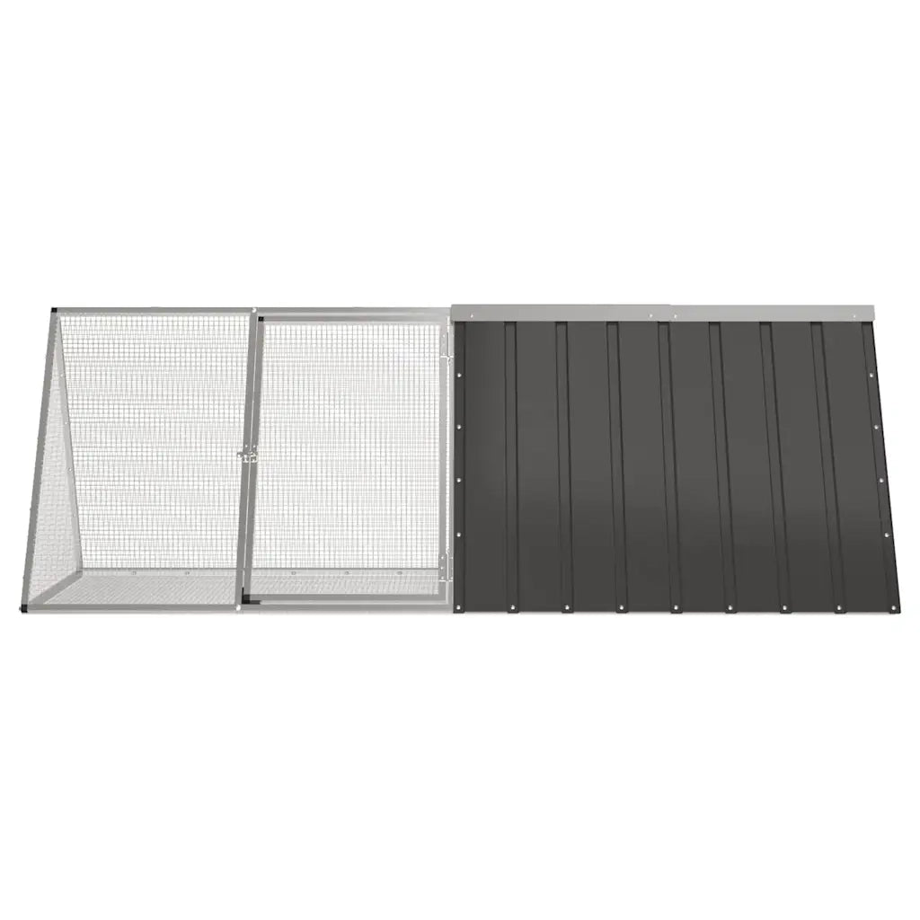 Gabbia per Conigli Antracite 201,5x80,5x71 cm Acciaio Zincato 171536