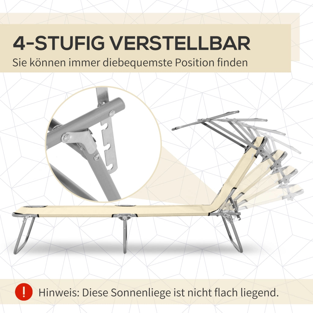 Sdraio a sbalzo con tetto pieghevole ¨C zephmum ¨C Beige 120 kg