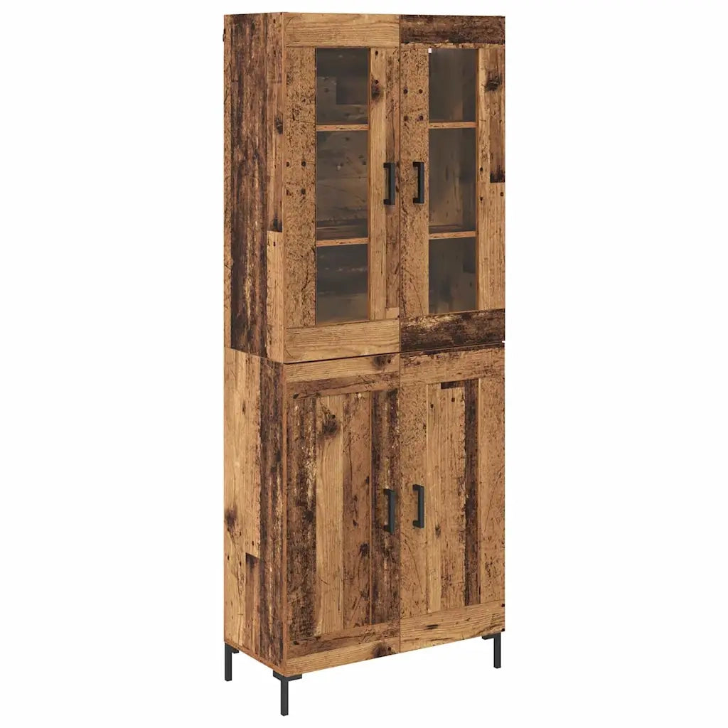 Credenza 2 pz-Set di 2 Buffet-Armadio da cucina Legno vecchio 69,5 x 34 x 180 cm 335322