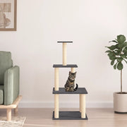 Albero per Gatti con Tiragraffi in Sisal Grigio Scuro 111 cmcod mxl 127192