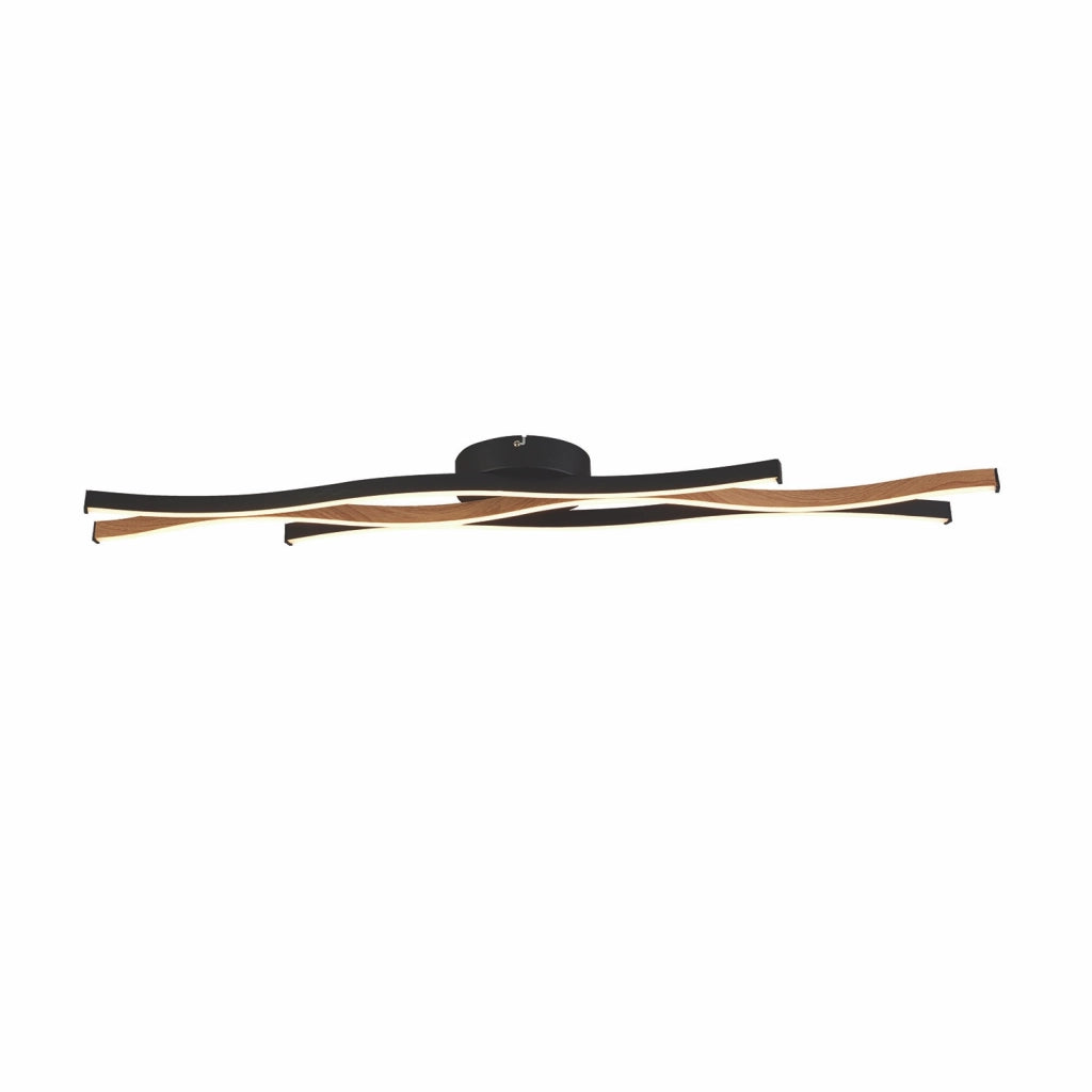 Plafoniera Moderno Fioritura Acciaio Nero Alluminio Led 38W 2300 - 3000 - 4000K