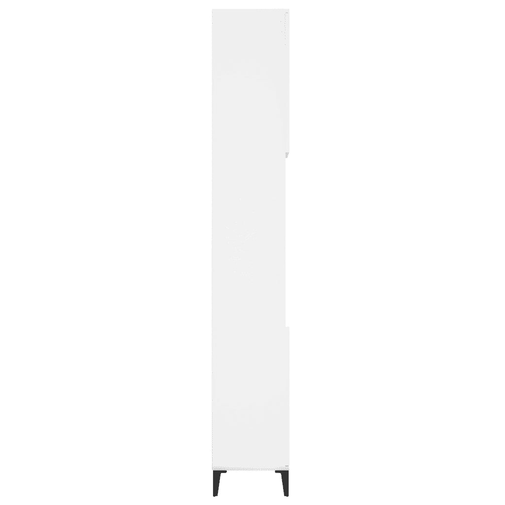 Armadietto da Bagno Bianco 30x30x190 cm in Legno Multistrato 819796