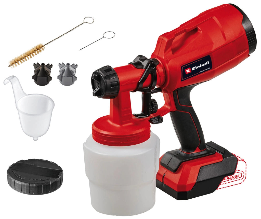 Einhell TC-SY 18-60 LI-SOLO Power X-Change Pistola a Spruzzo a Batteria 18V 650 ml-min Ugelli 2,0 mm e 2,5 mm Senza Batteria