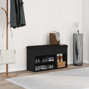 Panca per scarpe-Sgabello-Panca da Corridoio Nero 80 x 30 x 45 cm Legno multistrato