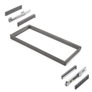 Telaio con guide a estrazione totale e chiusura morbida per accessori per armadi Quartz, 712-738mm, Alluminio e plastica