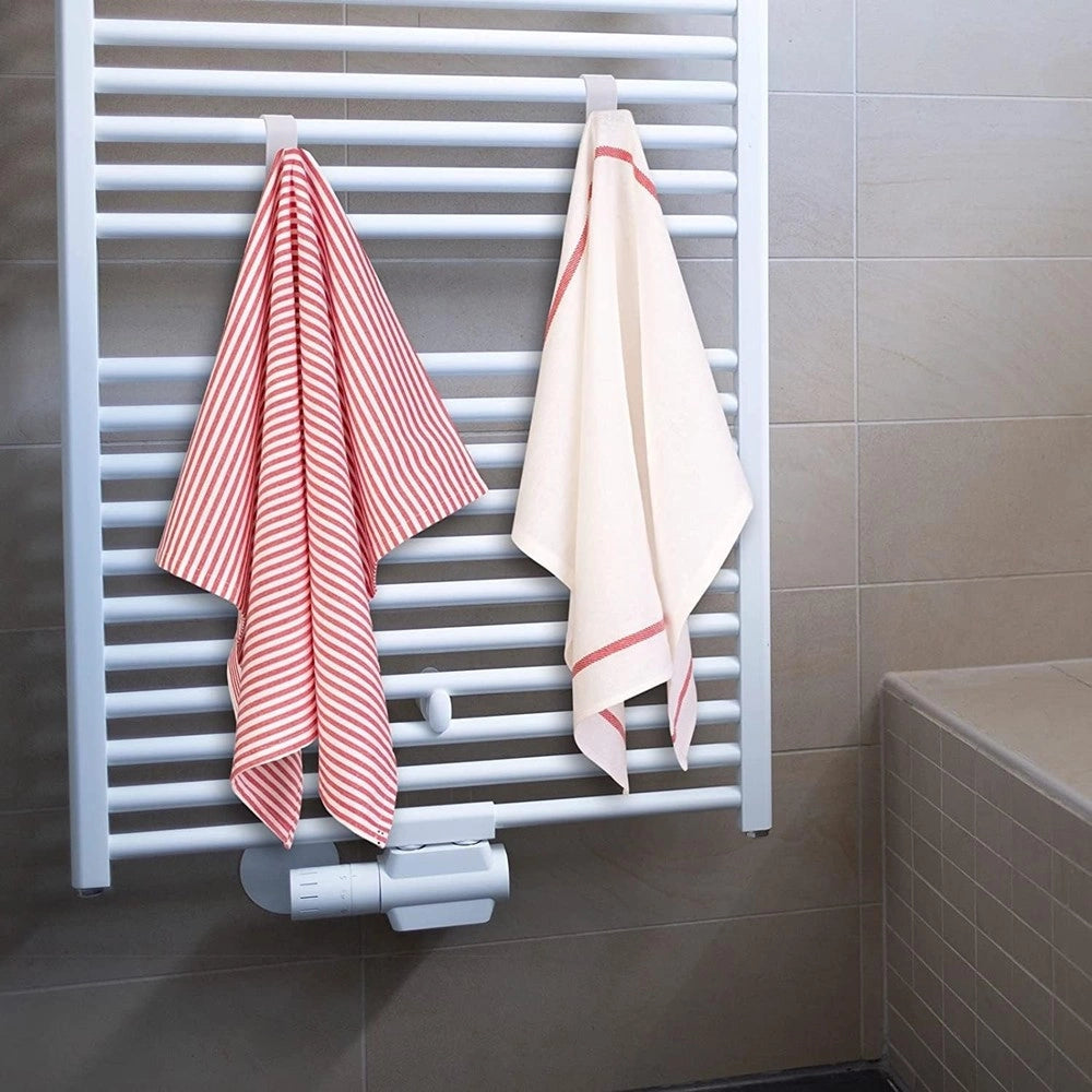 Trade Shop - Set 2 Pz Ganci Per Termoarredo Bagno Appendini Portasciugamani Radiatore 87004 -