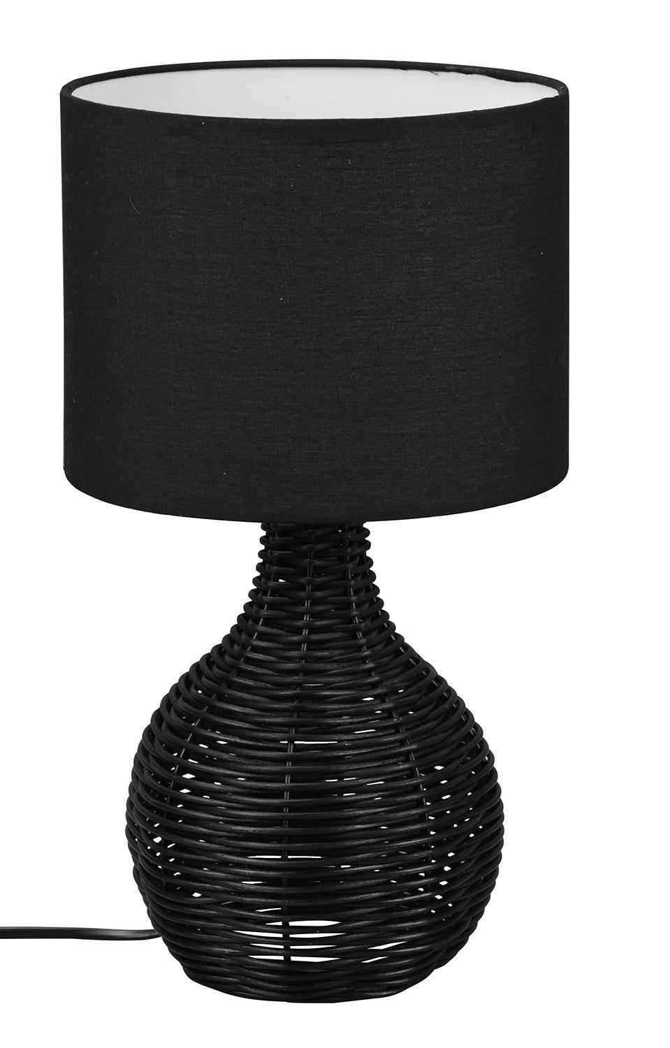 Lampada da Tavolo da Interno Attacco E27 in Tessuto Nero