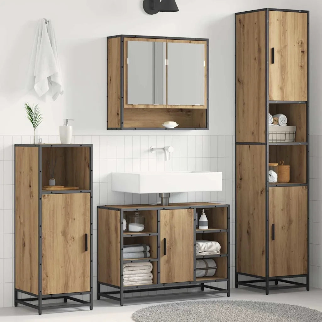 vidaXL Mobile da Bagno rovere artigianale 35 x 37.5 x 188.5 cm