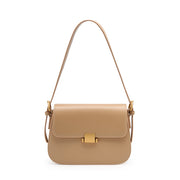 Borsa a tracolla da donna in vera pelle, colore beige.