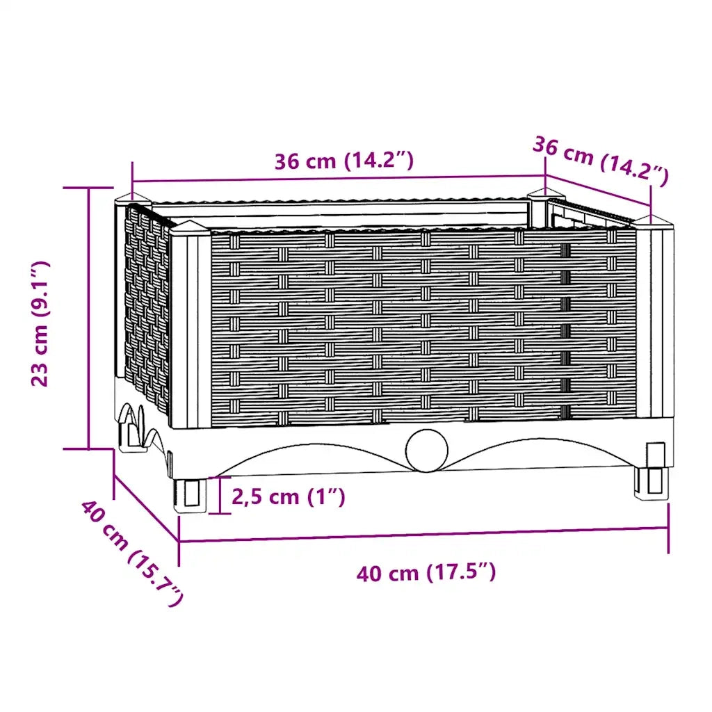 Fioriera Rialzata 40x40x23 cm in Polipropilene 316511