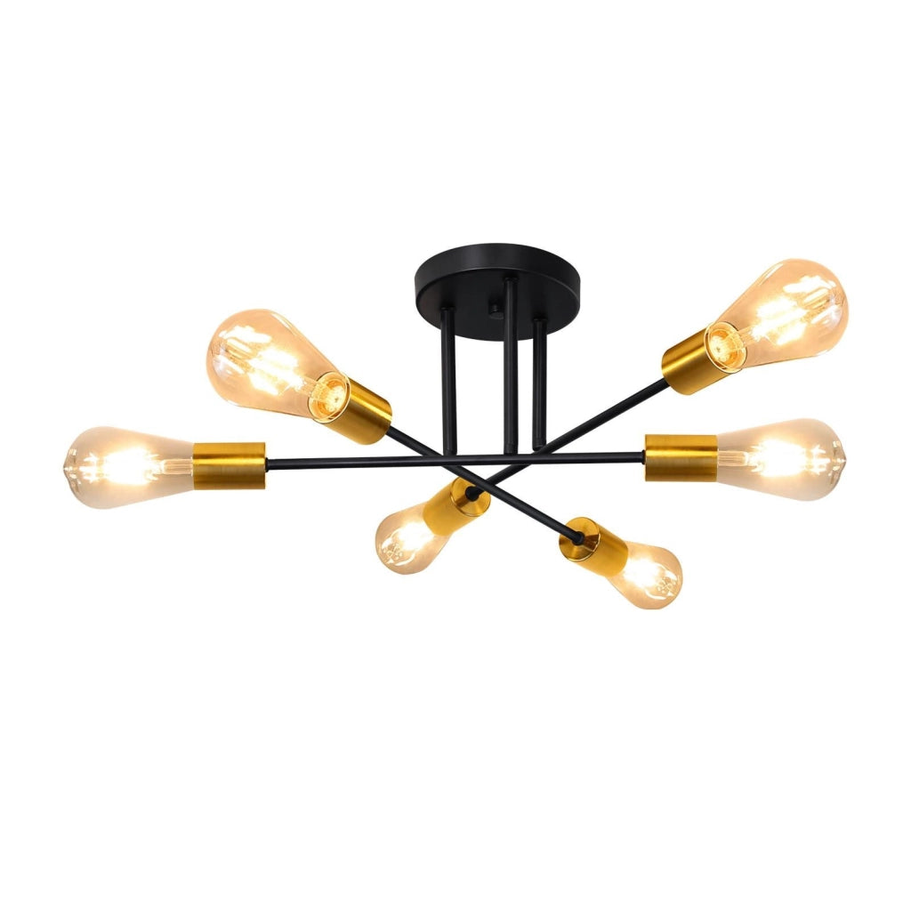ZMH Lampada da soffitto in stile retrò a 6 fiamme senza lampadina per camera da letto