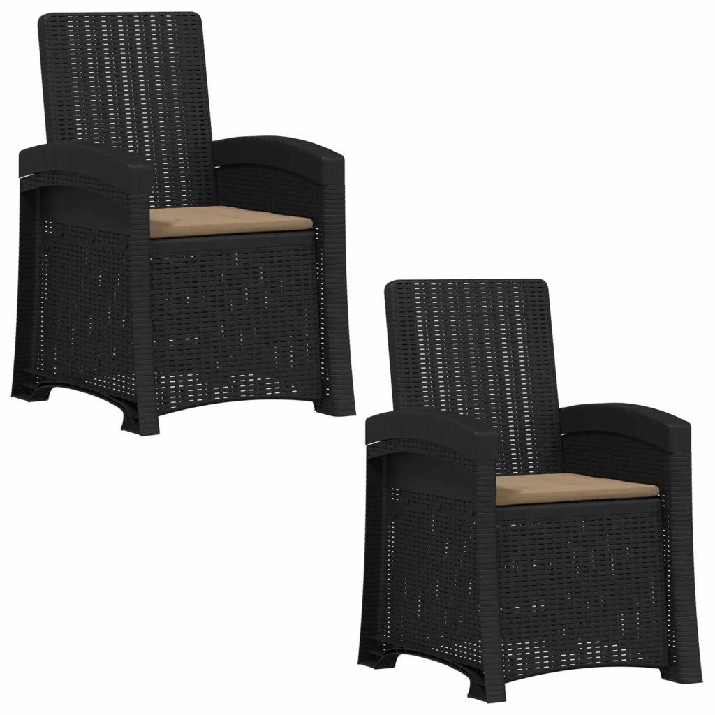 Sedia da giardino reclinabile effetto rattan 2 pcs 8012018