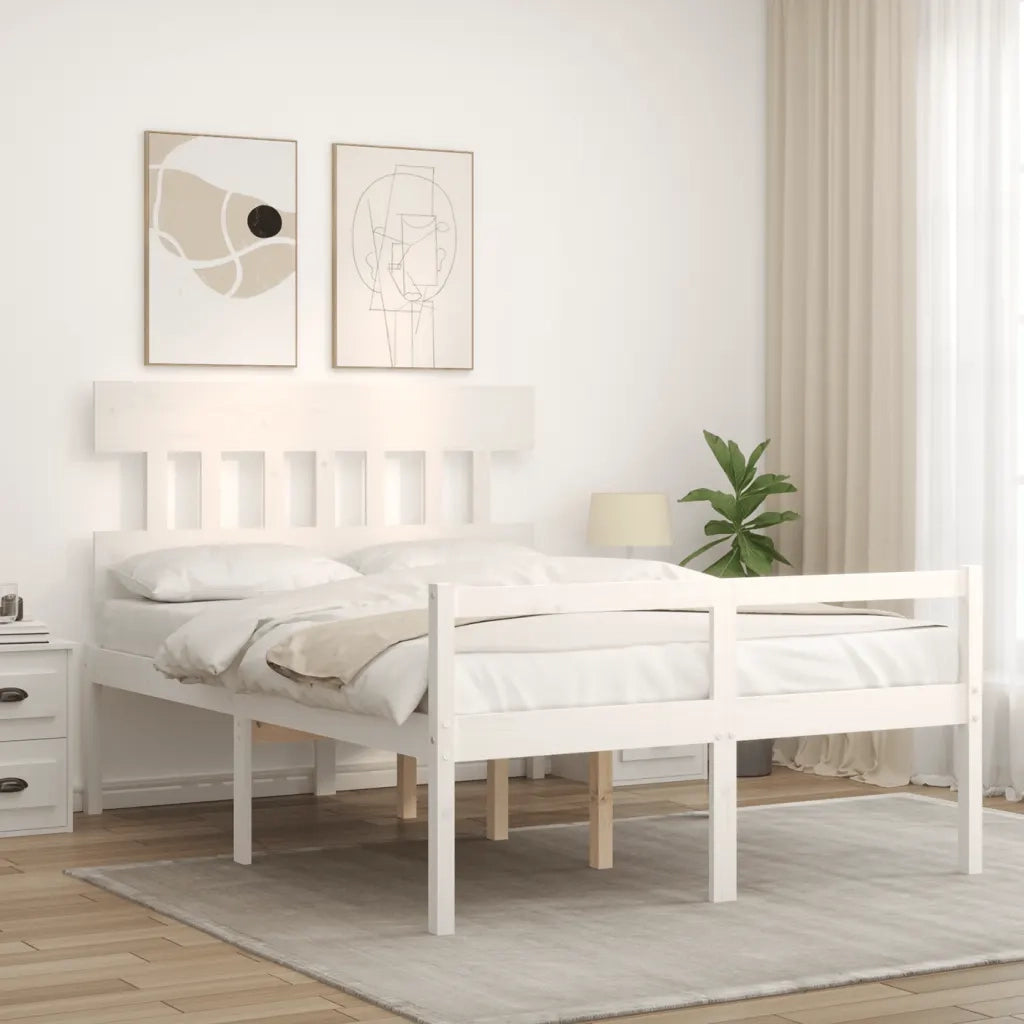 Letto per Anziani con Testiera Bianco 140x200 cm Legno Massellocod mxl 69589