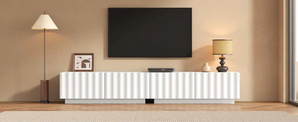 TV-Schrank bianco in MDF e truciolare 200 x cm