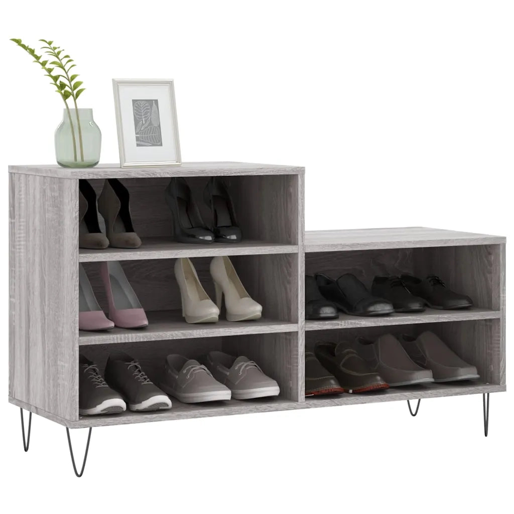 Scarpiera | Mobile per scarpe Grigio Sonoma 102x36x60 cm in Legno Multistrato