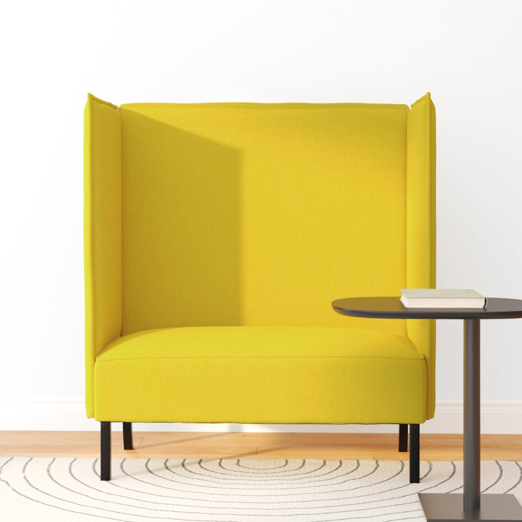 Divano Alto Schienale Giallo Chiaro 109x56x121 cm Tessuto