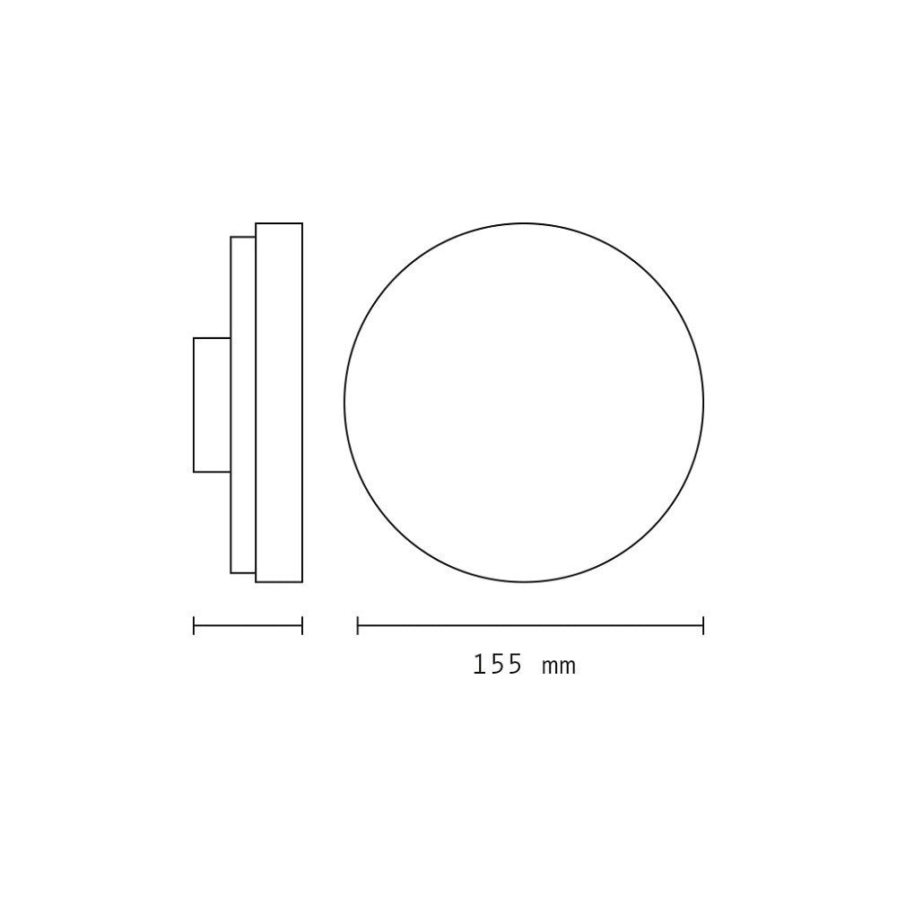 Trade Shop - Applique Esterno 12w Nera Tonda Slim Ip65 Alluminio Luce Naturale 4000k Xc-9286 -