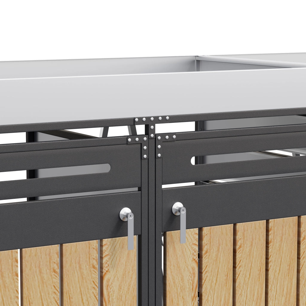 Set 4 Box Portarifiuti con Fioriera ¨C MINIMAL ¨C Legno, Metallo, con Serratura