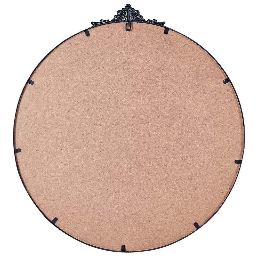 Specchio rotondo da parete in metallo nero ⌀ 67 cm Specchio decorativo da parete stile glamour da appendere