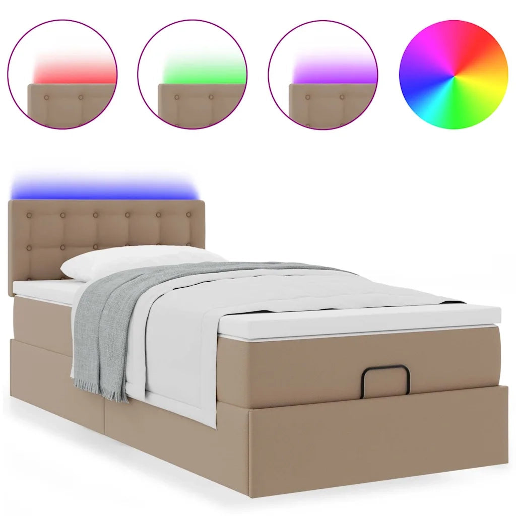 Struttura Letto Pouf con Materasso 100x200 cm Similpelle 3312141