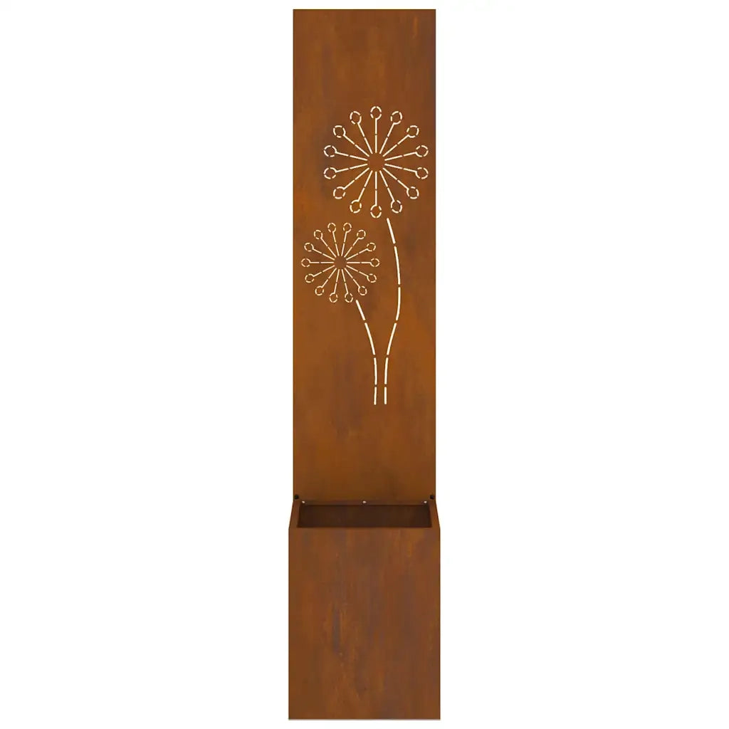 vidaXL Vaso da Giardino con Pannello Decorativo Ruggine 32 x 140 cm