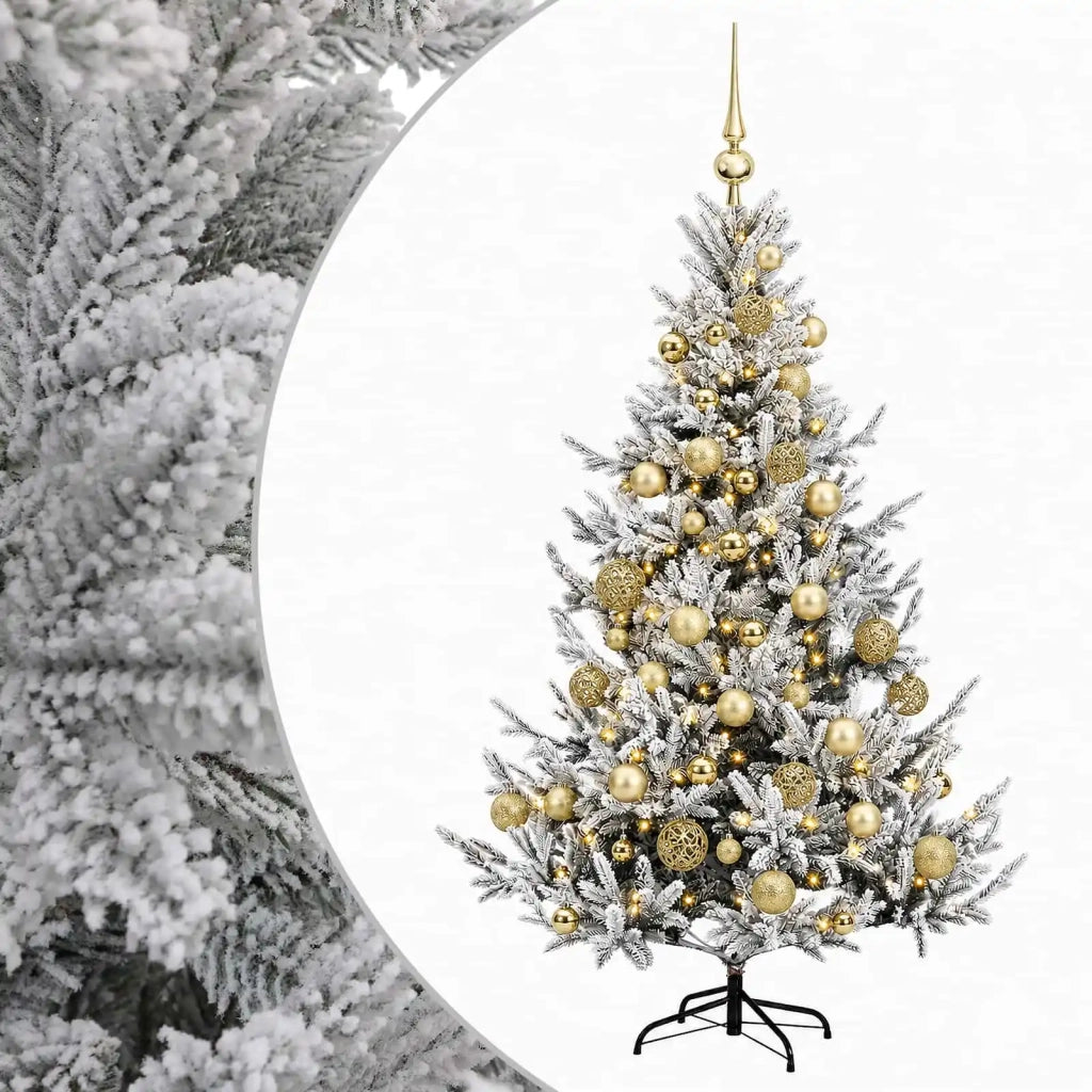 Albero di Natale artificiale con palline 150 cm 150 LED 3465688