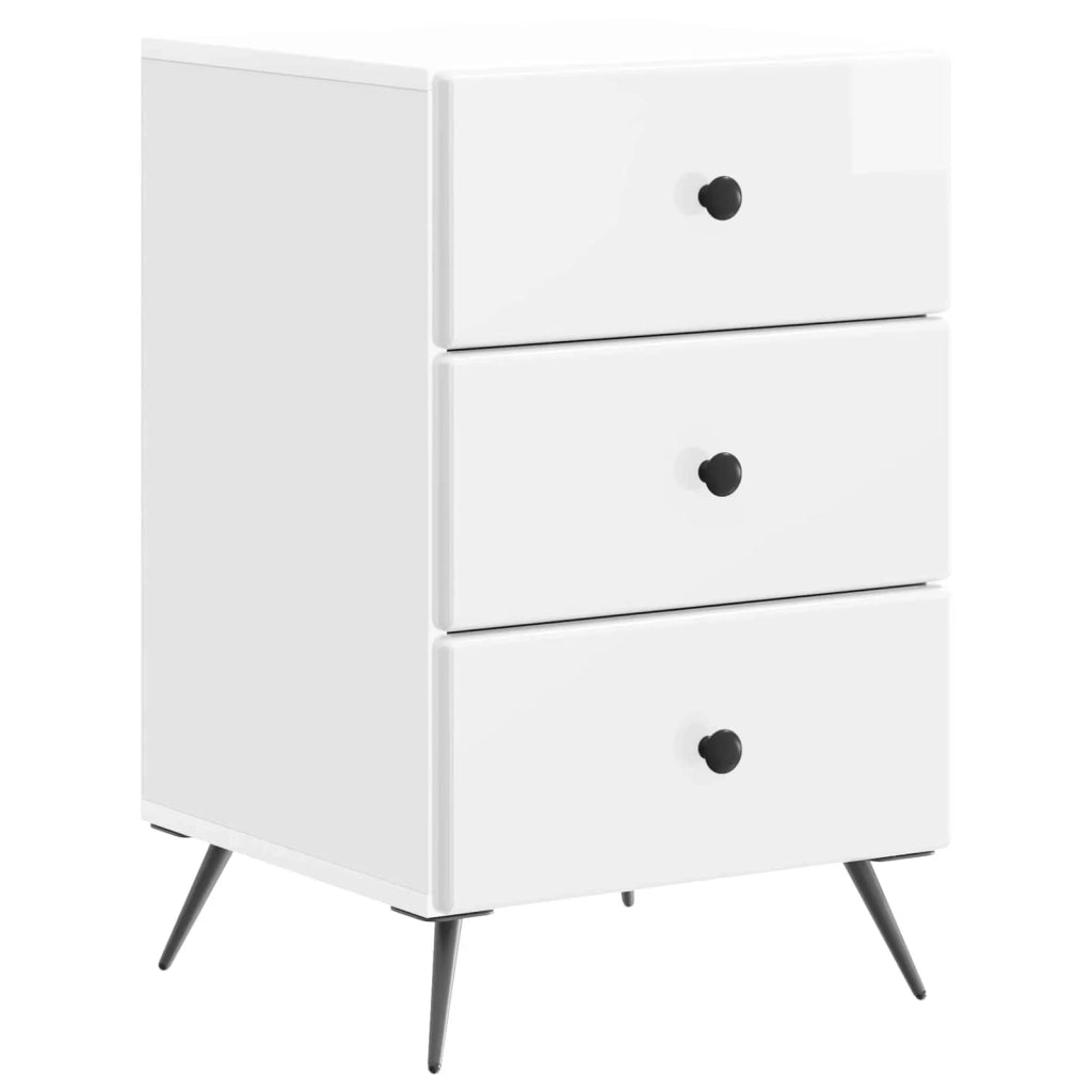 Armadio da Notte con cassetto Bianco Lucido 43 x 41 x 66,5 cm 895479