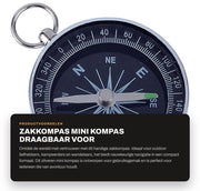 Mini compas portatile per attività all'aperto - Argento - Ideale per camminare e campeggiare - Leggero e facile da trasportare