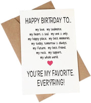 Carta di auguri per compleanni divertente - romantica/dolce - giallo/cachi - regalo - inclusa busta - confezione di alta qualità 400 g/m² - carta di auguri di buon augurio