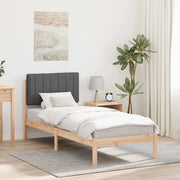 Letto con Testiera Rivestita Grigio scuro 75 x 190 cm 878090