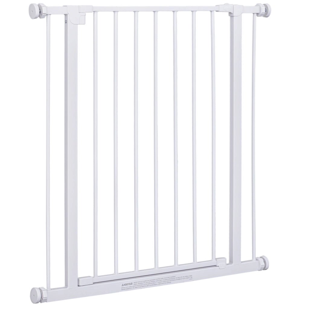 Cancelletto di Sicurezza per Animali Allargabile ¨C zephmum ¨C Bianco Acciaio 76x76-82 cm