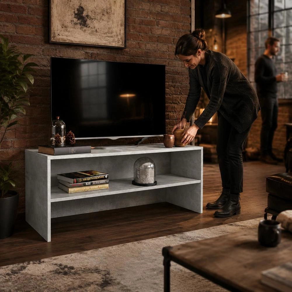 TV Cabinet Concrete Grey 100x40x40 Cm Wood-based Material