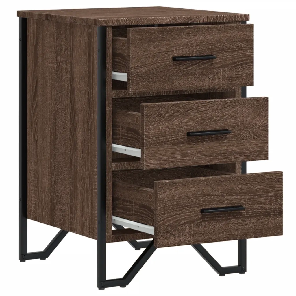 vidaXL Comodino Rovere Marrone 40x41x60 cm in Legno Multistrato
