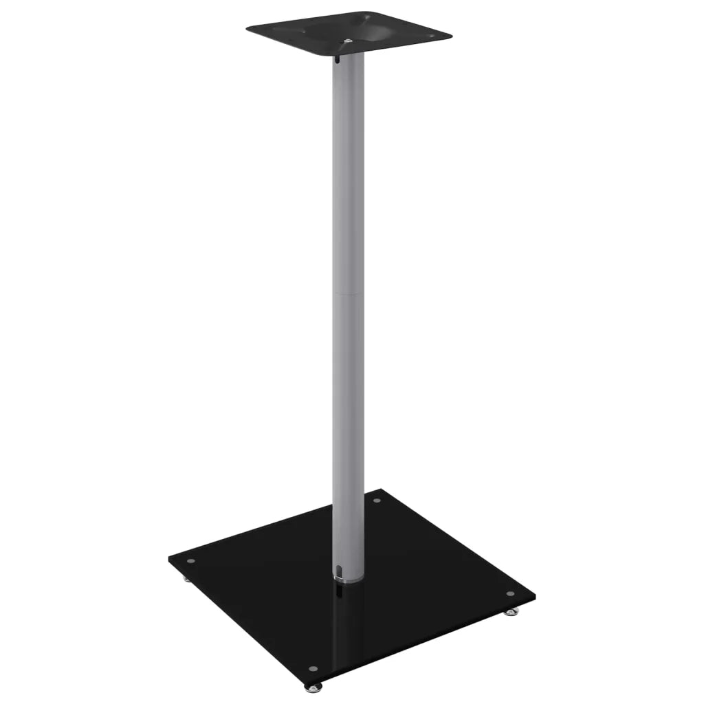 Pedane Casse 2pz Nero Argento Vetro Temperato Design 1 Pilastro 51816