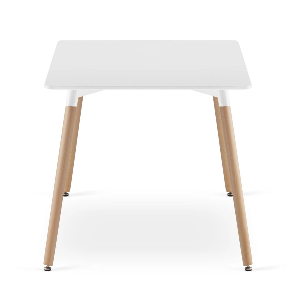 Tavolo da pranzo ADRIA scandinavo bianco e faggio 120x80 cm
