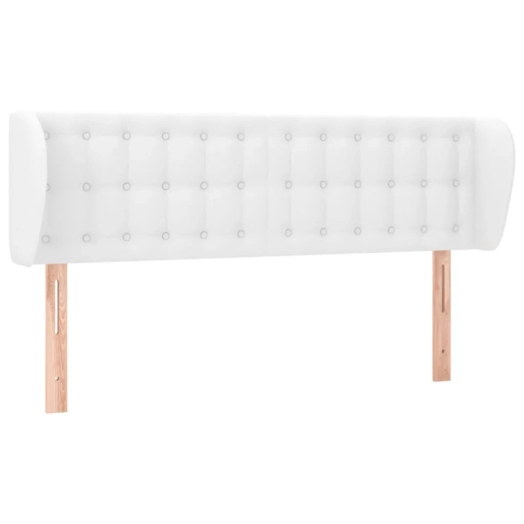 Testiera | Testata ad Orecchio Bianca 147x23x78/88 cm in Similpelle